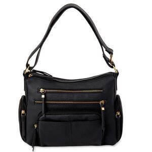 Black Faux Leather Bag